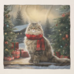 Siberian Cat in Snow Christmas Scarf