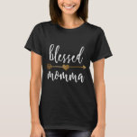 Cute Gold Arrow Blessed Momma Thanksgiving T-Shirt