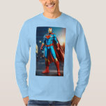 Iron Man as Superman: Bold Blue Suit Design T-Shirt