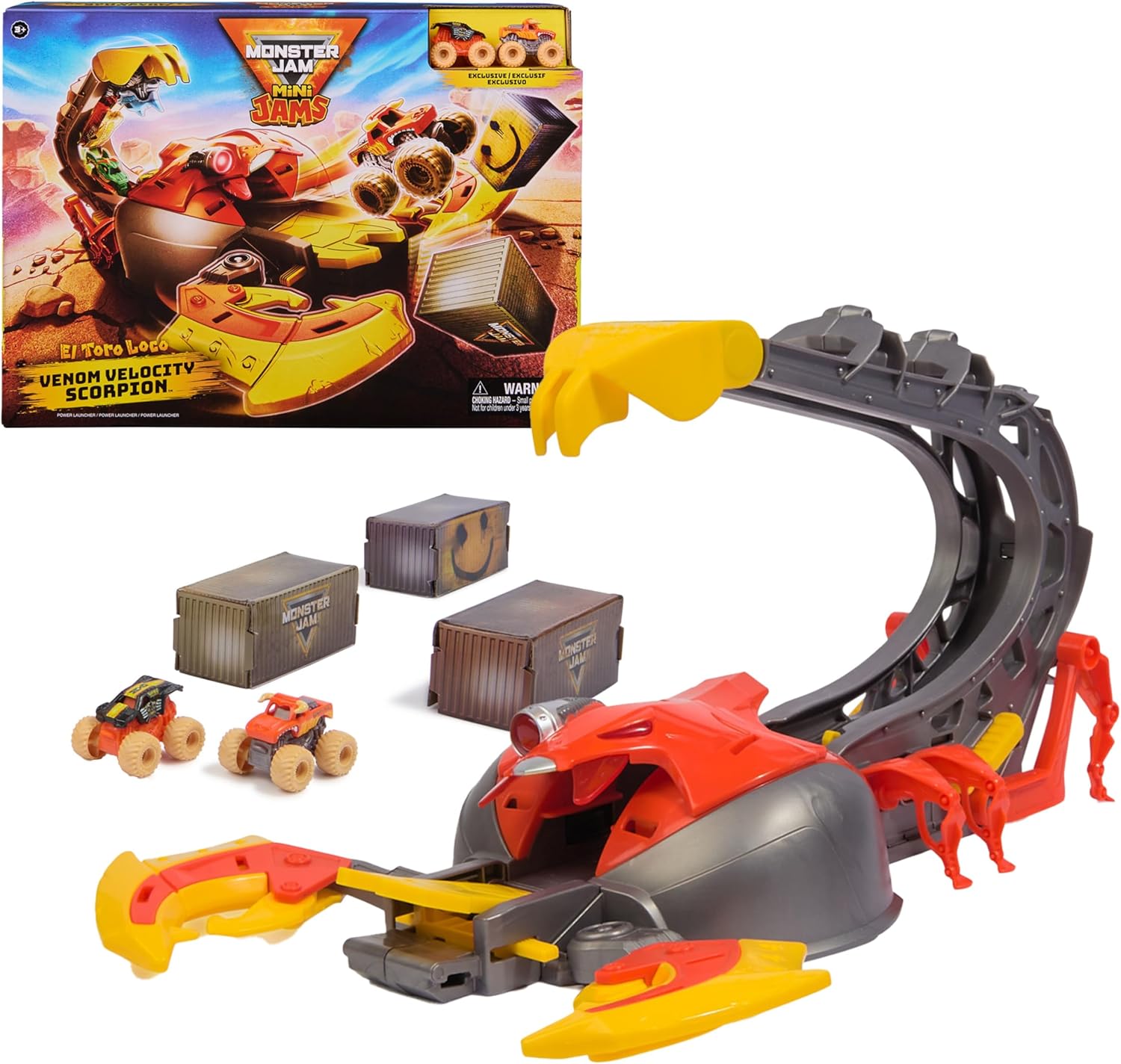 Monster Jam Mini, El Toro Loco Venom Velocity Scorpion Plays…