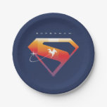 Sunset Soar Superman Shield Paper Plates
